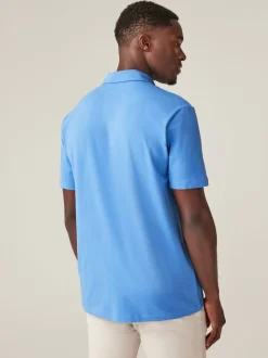 Blue Regular Fit Short Sleeve Jersey Polo Shirts 5 Pack