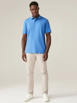 Blue Regular Fit Short Sleeve Jersey Polo Shirts 5 Pack