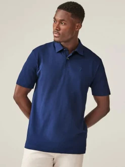 Blue Regular Fit Short Sleeve Jersey Polo Shirts 5 Pack