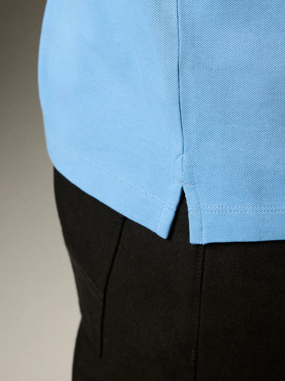 Blue Regular Fit Short Sleeve Pique Polo Shirt