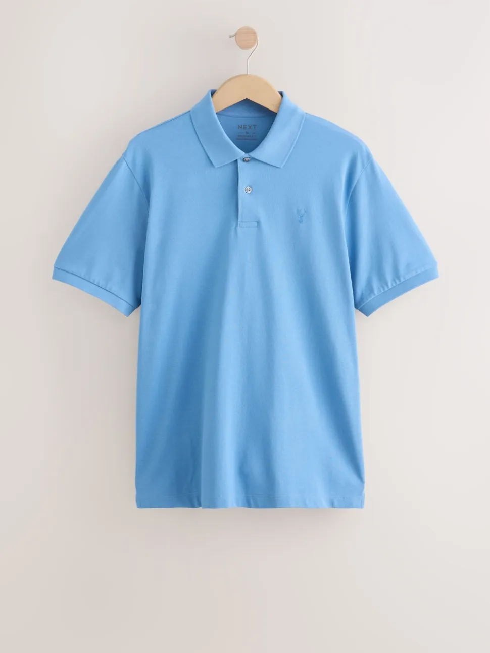 Blue Regular Fit Short Sleeve Pique Polo Shirt