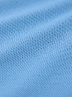 Blue Regular Fit Short Sleeve Pique Polo Shirt