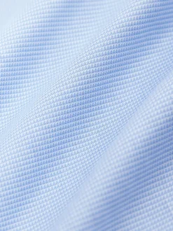 Blue Regular Fit Signature 100% Cotton with Textured Smart Shirt