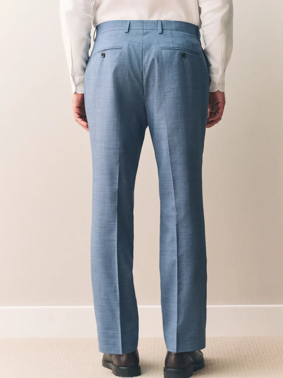 Blue Regular Fit Signature Nova Fides 100% Italian Wool Suit Trousers