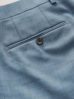 Blue Regular Fit Signature Nova Fides 100% Italian Wool Suit Trousers
