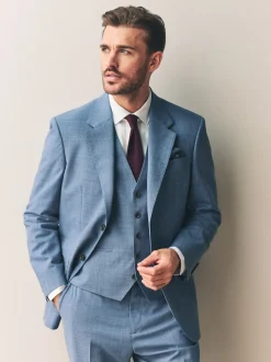 Blue Regular Fit Signature Nova Fides 100% Italian Wool Suit Jacket