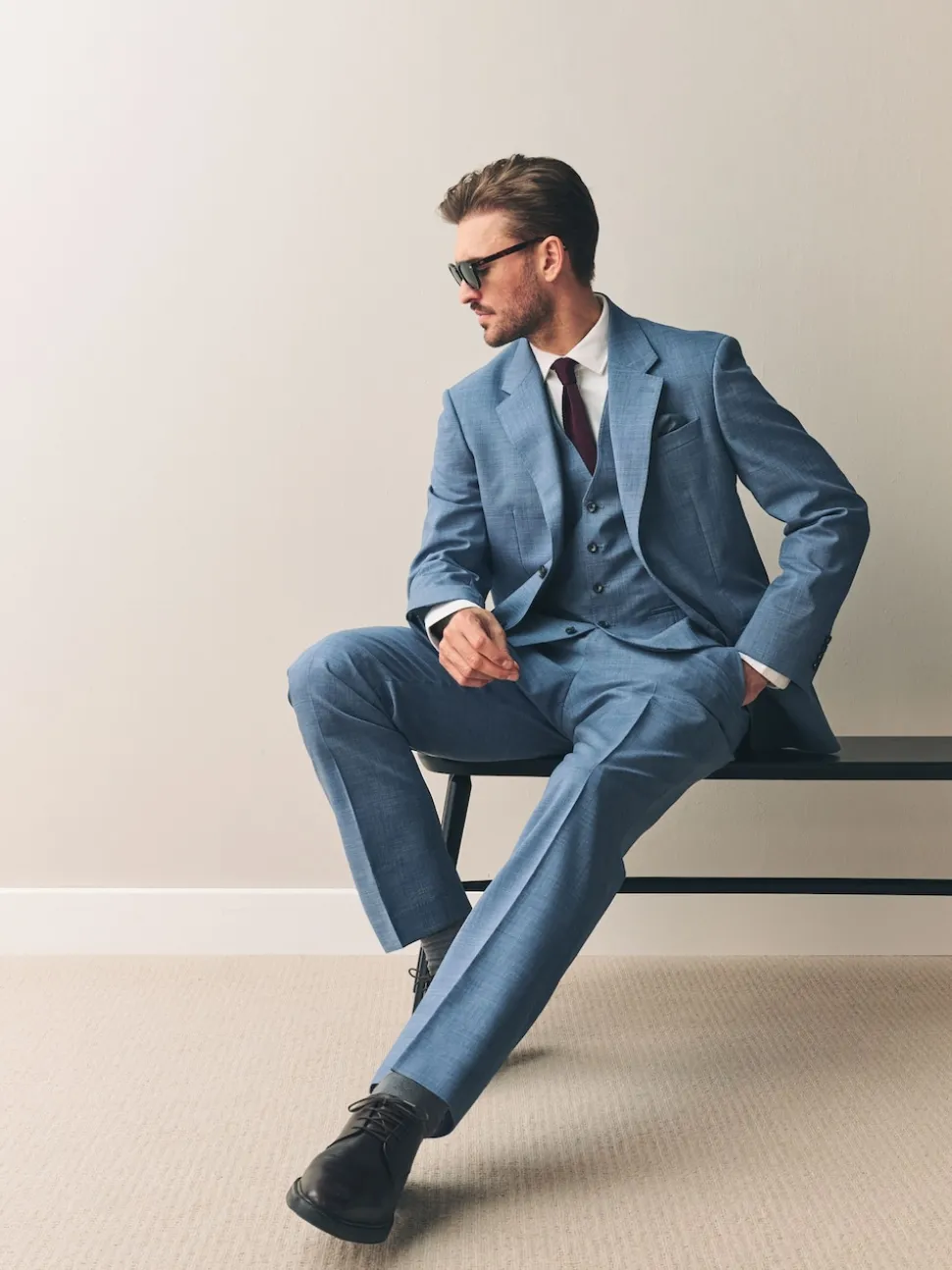 Blue Regular Fit Signature Nova Fides 100% Italian Wool Suit Jacket