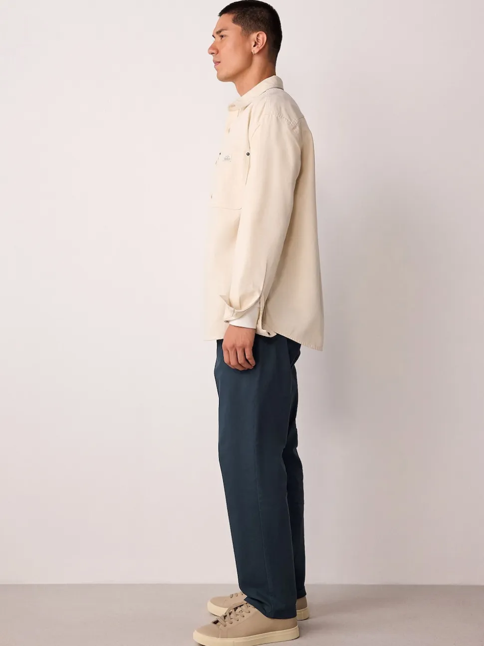Blue Regular Fit Stretch Chinos Trousers