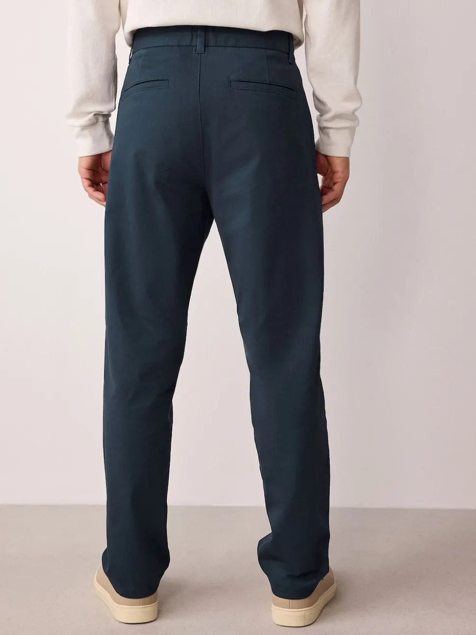 Blue Regular Fit Stretch Chinos Trousers