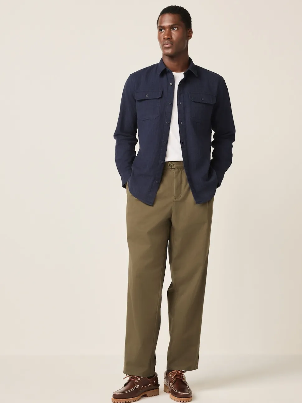 Blue Regular Fit Textured Waffle Long Sleeve Shirt