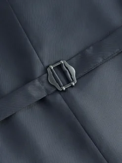 Blue Regular Fit Wool Blend Motionflex Waistcoat
