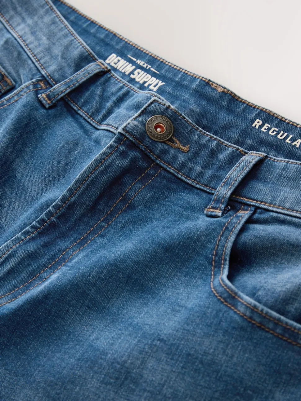Blue Regular Tapered Fit Classic Stretch Jeans