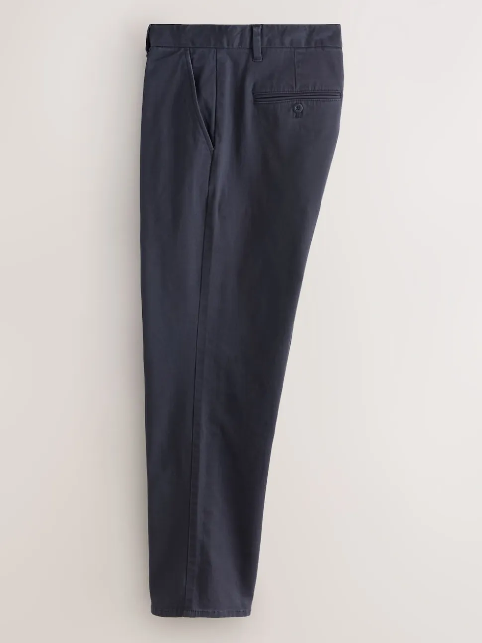 Blue Regular Tapered Fit Single Pleated Stretch Chinos Trousers