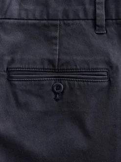 Blue Regular Tapered Fit Single Pleated Stretch Chinos Trousers