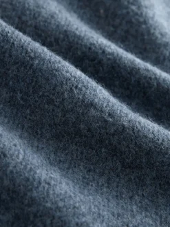 Blue Relaxed Fit Cosy Crew Neck Jumper with Wool