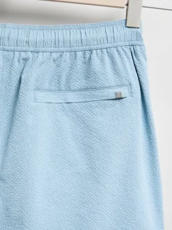 Blue Seersucker Swim Shorts