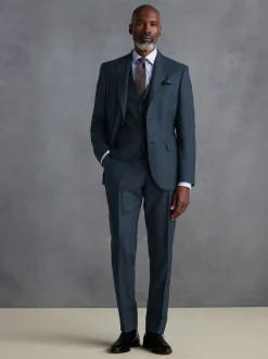 Blue Signature Zignone Italian Wool Cashmere Blend Flannel Suit Waistcoat