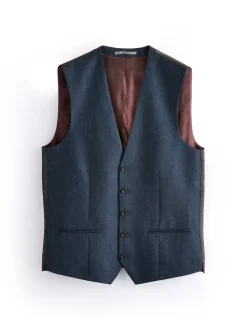 Blue Signature Zignone Italian Wool Cashmere Blend Flannel Suit Waistcoat