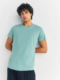 Blue Slim Fit 100% Cotton Layering T-Shirts 5 Pack