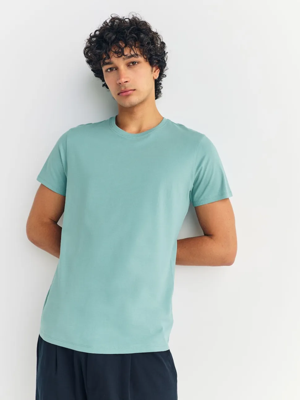 Blue Slim Fit 100% Cotton Layering T-Shirts 5 Pack