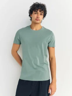 Blue Slim Fit 100% Cotton Layering T-Shirts 5 Pack