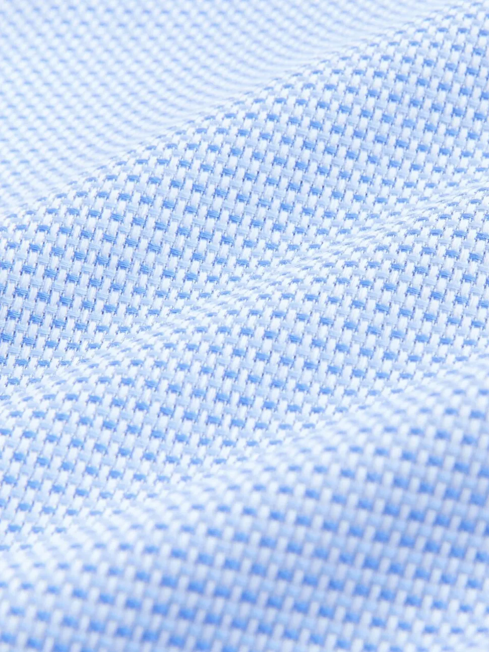 Blue Slim Fit 100% Cotton Textured Long Sleeve Formal Shirt with Trim