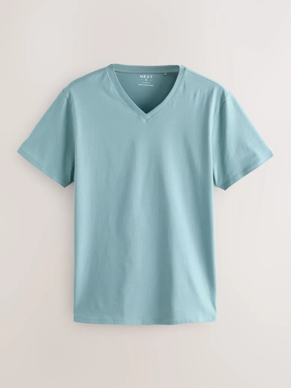 Blue Slim Fit 100% Cotton V-Neck Layering T-Shirts 5 Pack