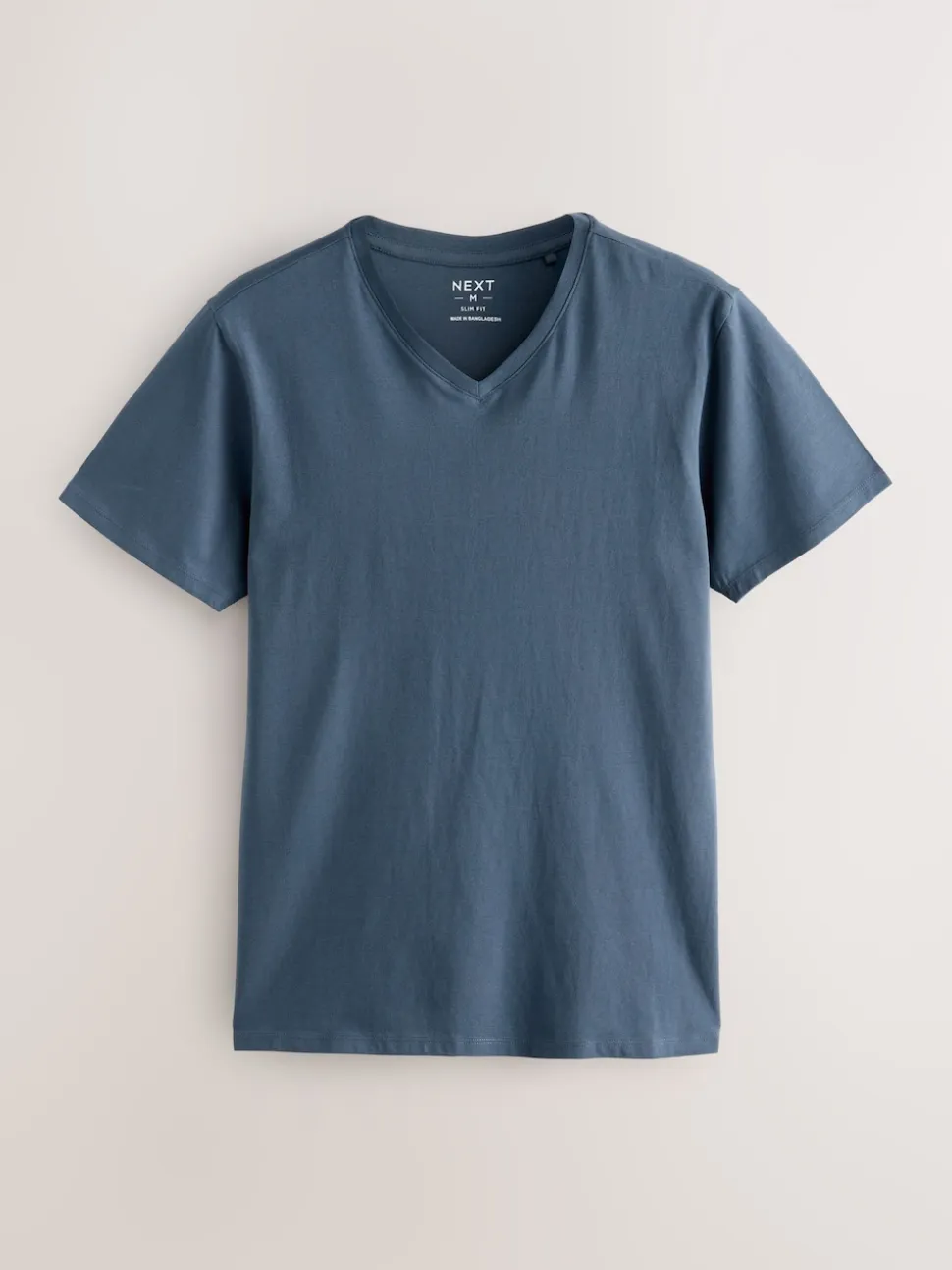 Blue Slim Fit 100% Cotton V-Neck Layering T-Shirts 5 Pack