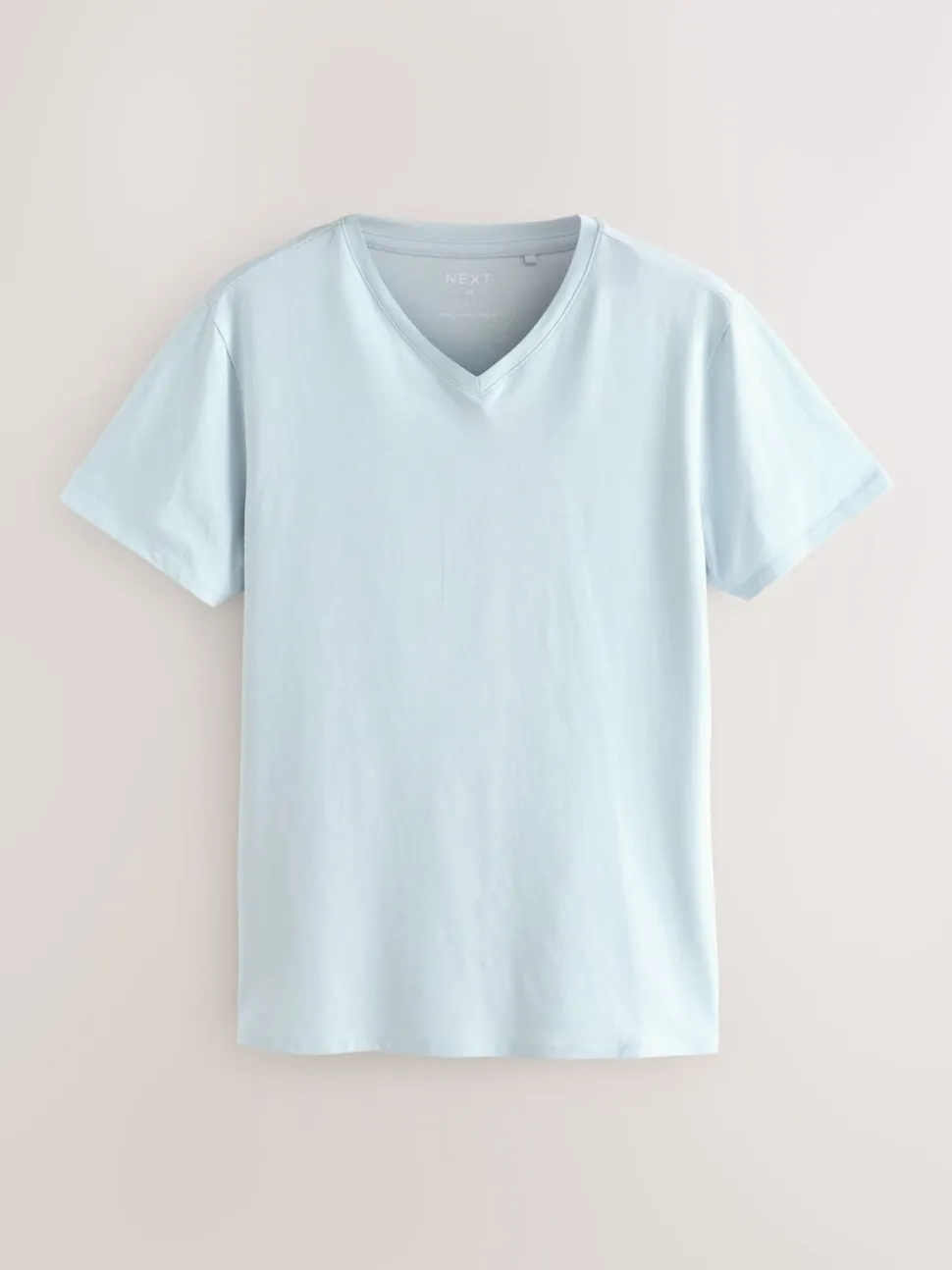 Blue Slim Fit 100% Cotton V-Neck Layering T-Shirts 5 Pack