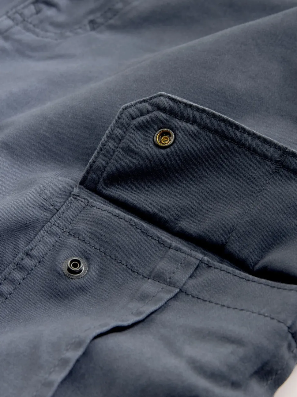 Blue Slim Fit Cotton Stretch Cargo Trousers