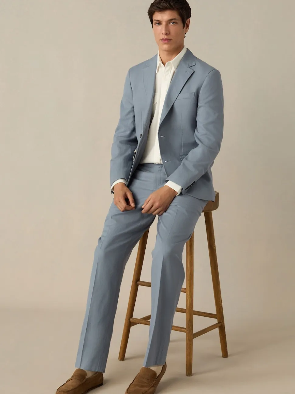 Blue Slim Fit Cotton TENCEL™ Suit Jacket