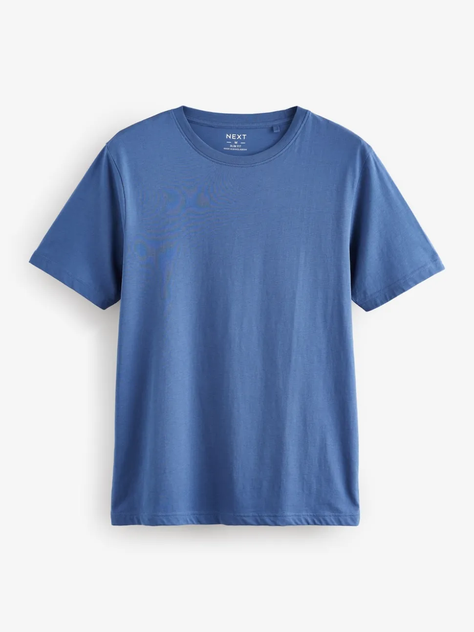 Blue Slim Fit Essential Crew Neck Cotton T-Shirt