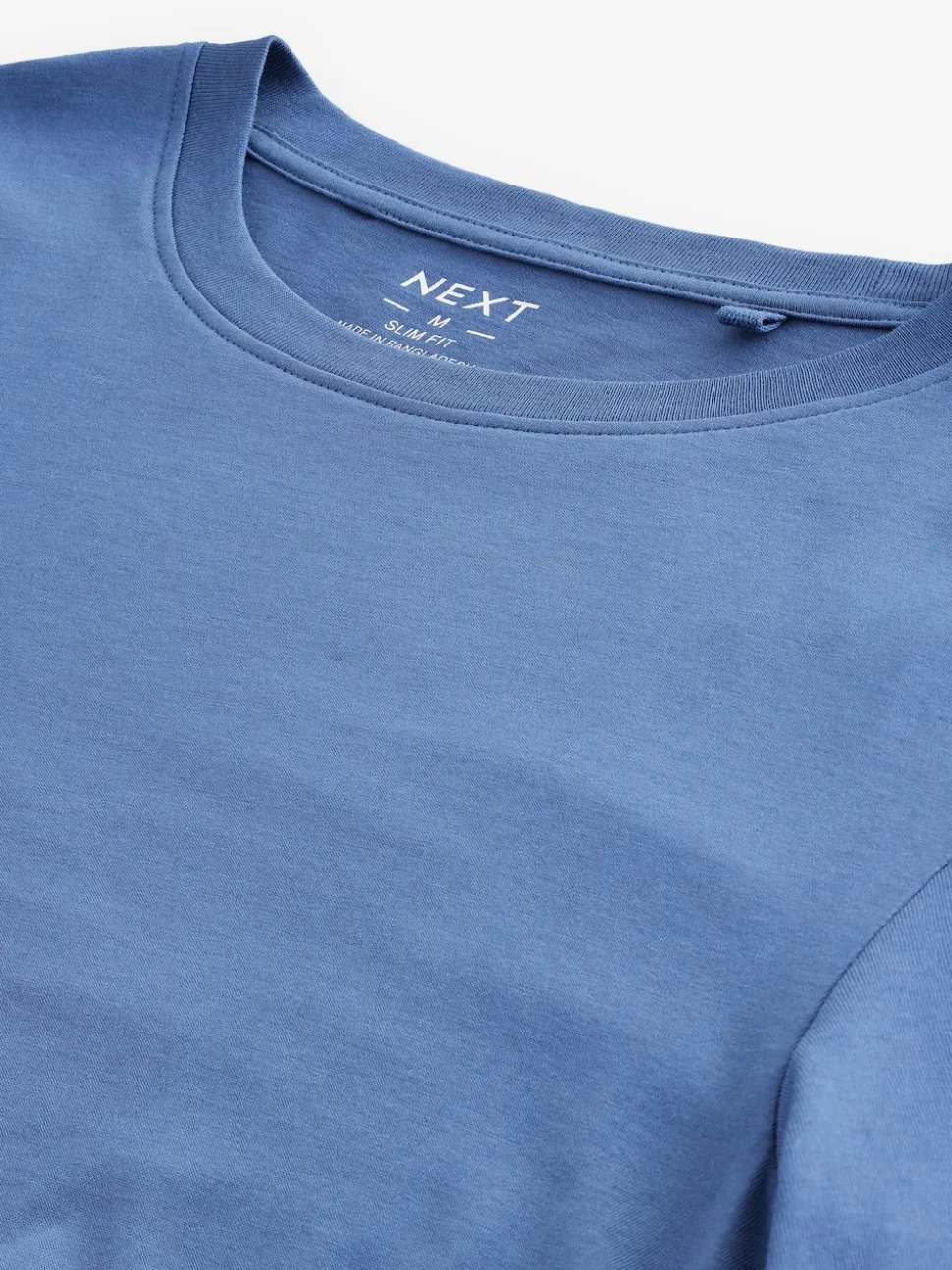 Blue Slim Fit Essential Crew Neck Cotton T-Shirt