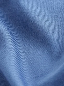 Blue Slim Fit Essential Crew Neck Cotton T-Shirt