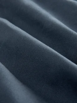 Blue Slim Fit Pleated Stretch Chinos Trousers With Elasticated Waist