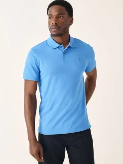 Blue Slim Fit Short Sleeve Pique Polo Shirt
