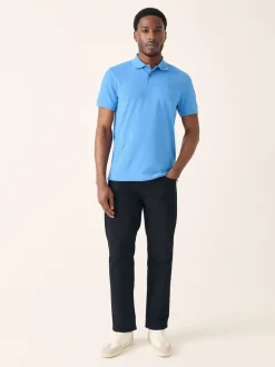 Blue Slim Fit Short Sleeve Pique Polo Shirt