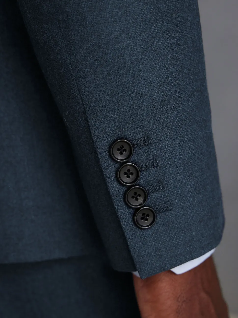 Blue Slim Fit Signature Zignone Italian Wool Cashmere Blend Flannel Suit Jacket
