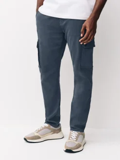 Blue Slim Fit Slim Fit Motionflex Strech Cargo Trousers