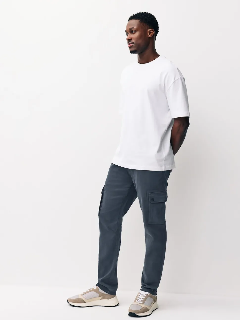 Blue Slim Fit Slim Fit Motionflex Strech Cargo Trousers