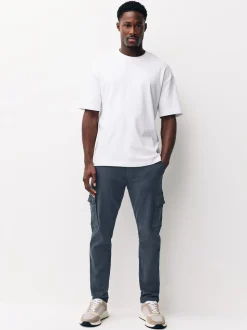 Blue Slim Fit Slim Fit Motionflex Strech Cargo Trousers