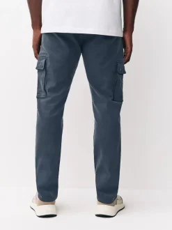 Blue Slim Fit Slim Fit Motionflex Strech Cargo Trousers