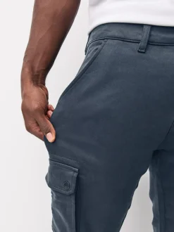 Blue Slim Fit Slim Fit Motionflex Strech Cargo Trousers