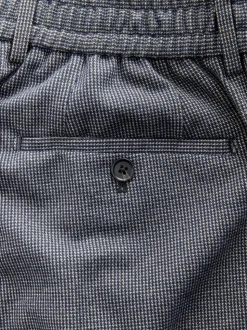 Blue Slim Fit Smart Elasticated Back Textured Trousers with Stretch