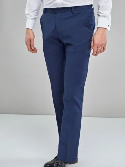 Blue Slim Fit Stretch Smart Trousers