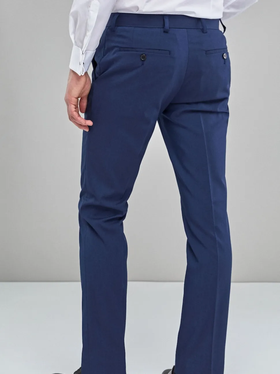 Blue Slim Fit Stretch Smart Trousers