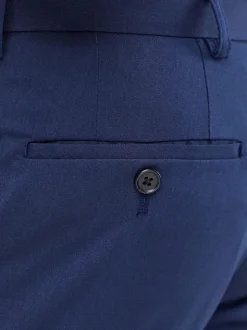 Blue Slim Fit Stretch Smart Trousers