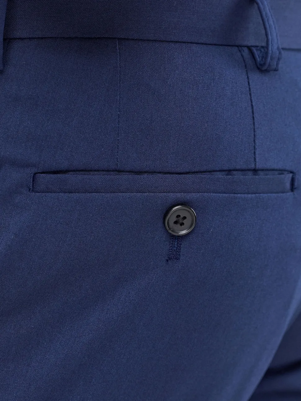 Blue Slim Fit Stretch Smart Trousers