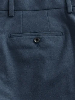 Blue Slim Fit Textured Flannel Suit Trousers