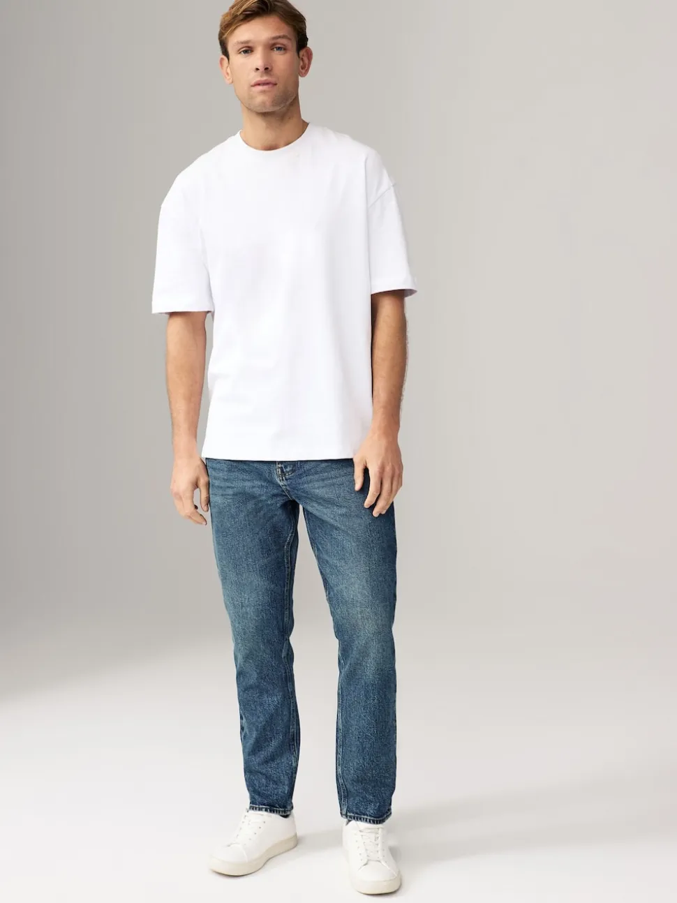 Blue Slim Fit Vintage Wash Denim Jeans